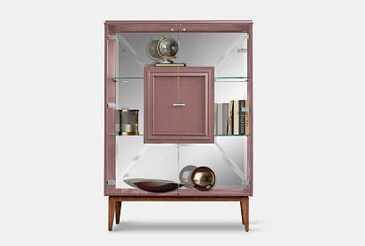 Тумба высокая "Сакраменто" (стекло); *А-016.84; кашемир, орех