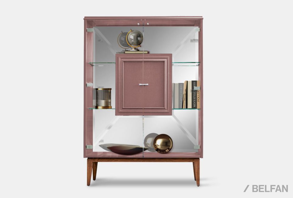 Тумба высокая "Сакраменто" (стекло) массив и шпон дуба, МДФ 1