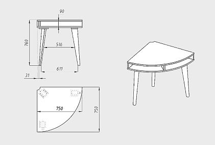 Стол-консоль "Ирвинг" (угловой)
