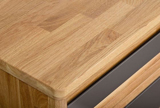 Тумба под ТВ "Уоллстрит" 170 (с нишей) массив дуба, МДФ 9