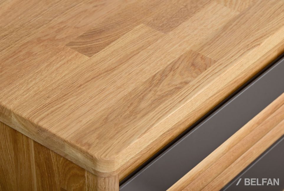 Тумба под ТВ "Уоллстрит" 170 (с нишей) массив дуба, МДФ 2