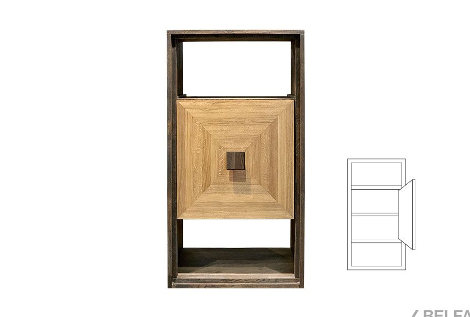 Модуль настенный "Cube Design" 2 (с нишей) массив и шпон дуба 1