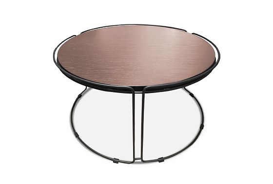 Стол журнальный "Collin" (круглый) большой массив и шпон дуба, МДФ 3