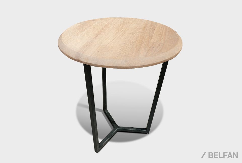 Стол журнальный "Арт" круглый 50 массив дуба, металл 1