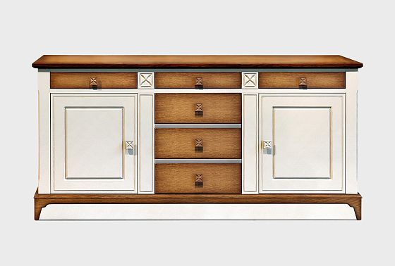 Тумба 3-х секционная "Бриансон" массив и шпон дуба, МДФ 6