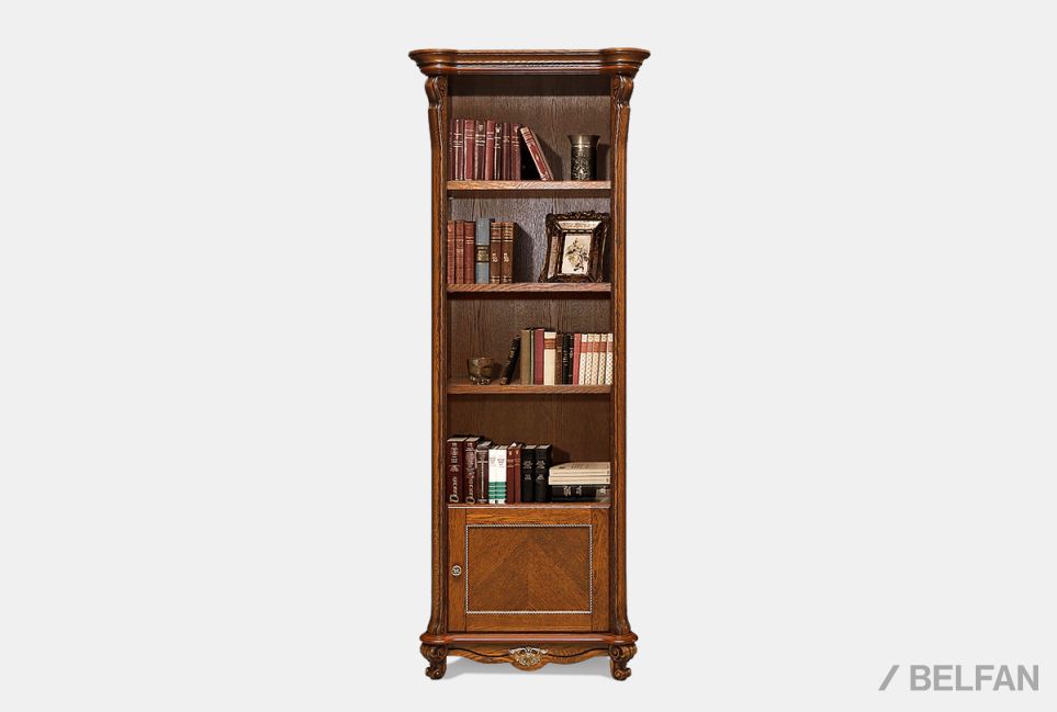 Шкаф для книг "Алези 8" (правый) массив и шпон дуба 1