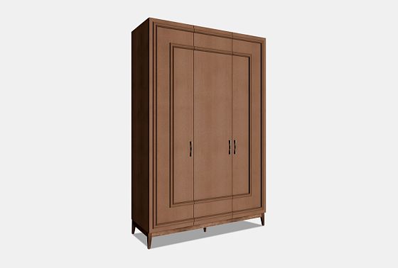 Шкаф 3-х дверный "Сакраменто" (с декором) массив и шпон дуба, МДФ 7