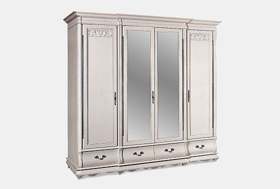 Шкаф для одежды "Тэфи" 4-х дв. с зеркалом массив и шпон дуба 3