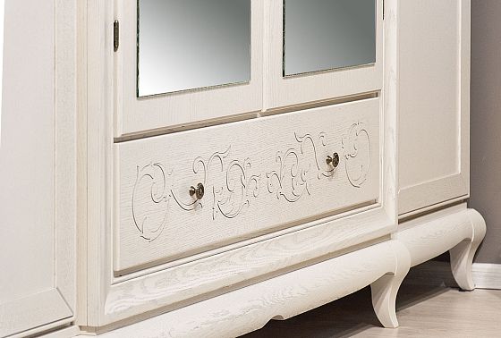 Шкаф для одежды 4-х дв. "Соната" с зеркалом (без декора) массив и шпон дуба 3