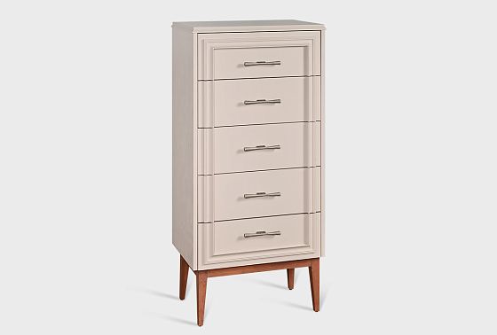 Комод "Сакраменто" 5 (высокий) массив и шпон дуба, МДФ 3