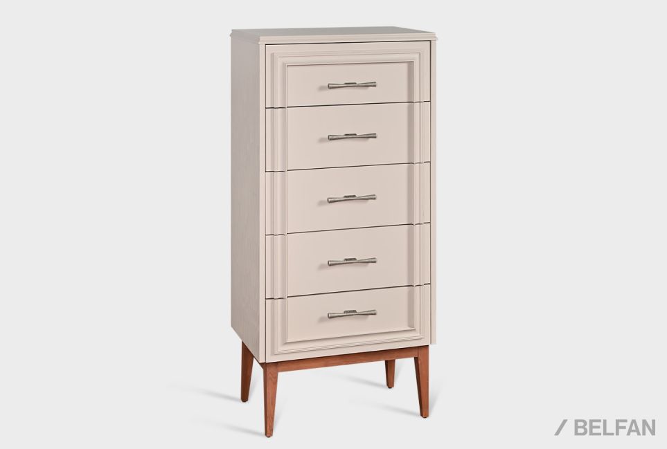 Комод "Сакраменто" 5 (высокий) массив и шпон дуба, МДФ 1