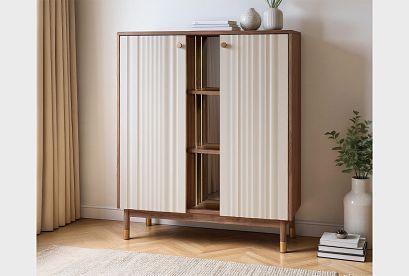 Тумба высокая "Меридиан"; *А-017.184; к-торфяной дуб, ф-панна котта