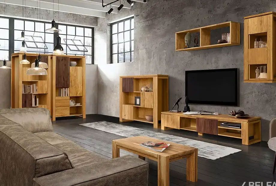 Тумба под ТВ "Берген" В-200 массив и шпон дуба 2