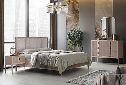 Кровать "Dune" (мягкое изголовье); без основания, без матраса; *ГМ 8934; (1600x2000); меренга; Mist 2