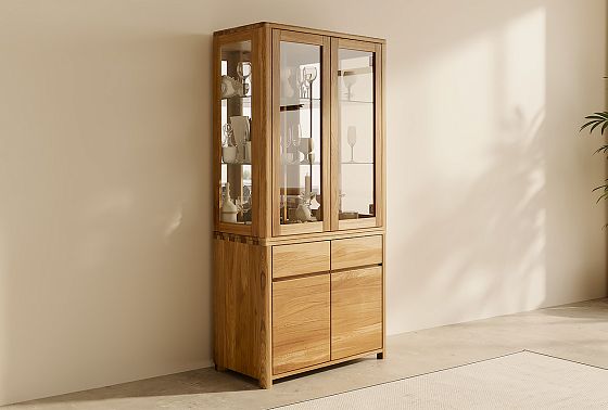 Шкаф комбинированный 2-х секционный "Норд" массив дуба 9