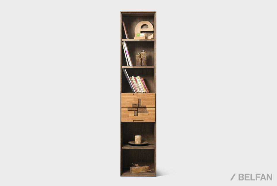 Стеллаж "Ирвинг Дизайн" 6 (с ящиками) массив дуба 6