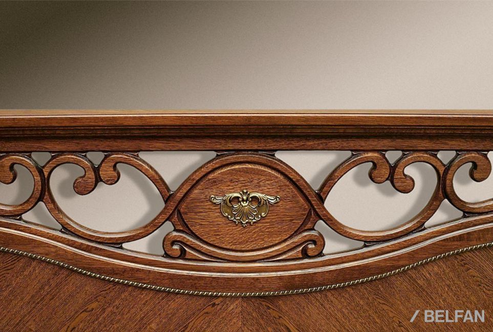 Кровать "Алези" с подьемным механизмом (низкое изножье) массив и шпон дуба 2