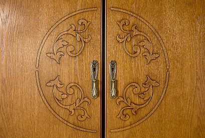 Шкаф навесной 4-х секционный "Соната" (без декора); *ММ-284-14; коньяк с тёмной патиной+горький шоколад