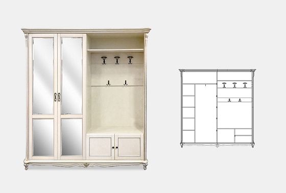 Шкаф комбинированный "Алези 22з" массив и шпон дуба 3