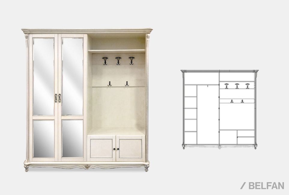 Шкаф комбинированный "Алези 22з" массив и шпон дуба 2