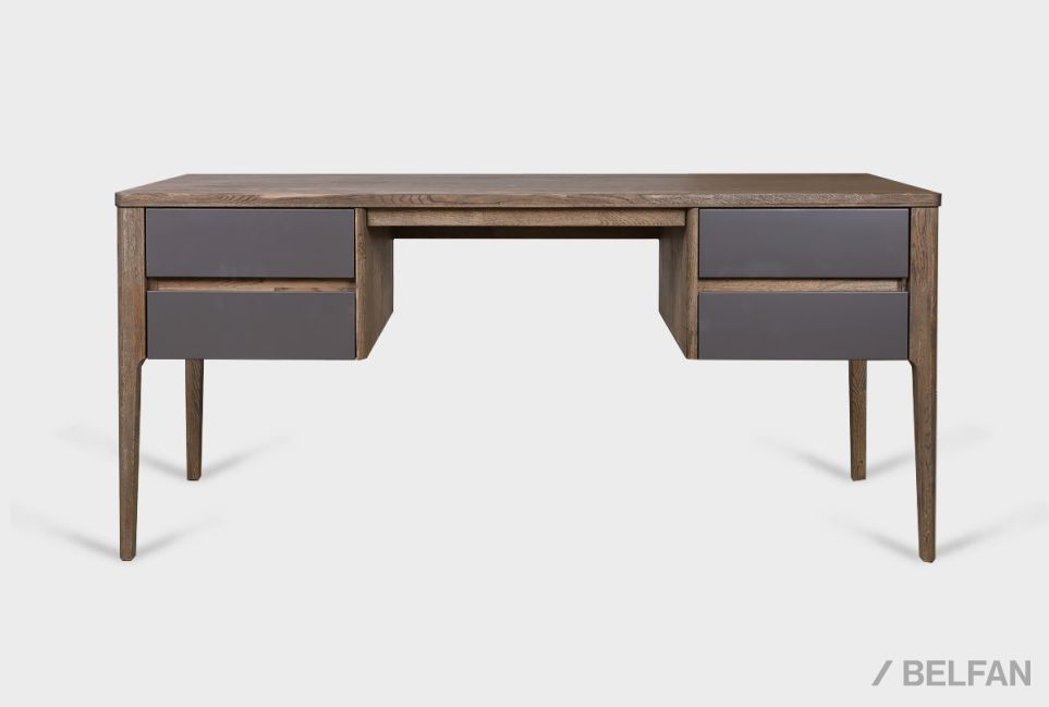 Стол письменный "Уоллстрит" (2 тумбы) массив дуба, МДФ 1