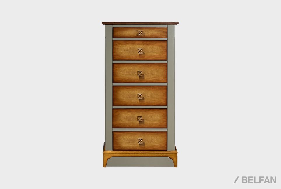 Комод высокий "Бриансон" массив и шпон дуба, МДФ 1