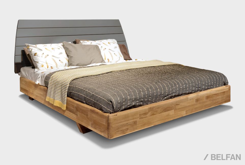 Кровать "Уоллстрит" (комбинированная) массив дуба, МДФ 1