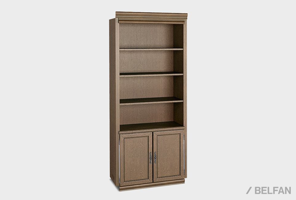 Стеллаж с распашными дверцами "Тэфи" массив и шпон дуба 1