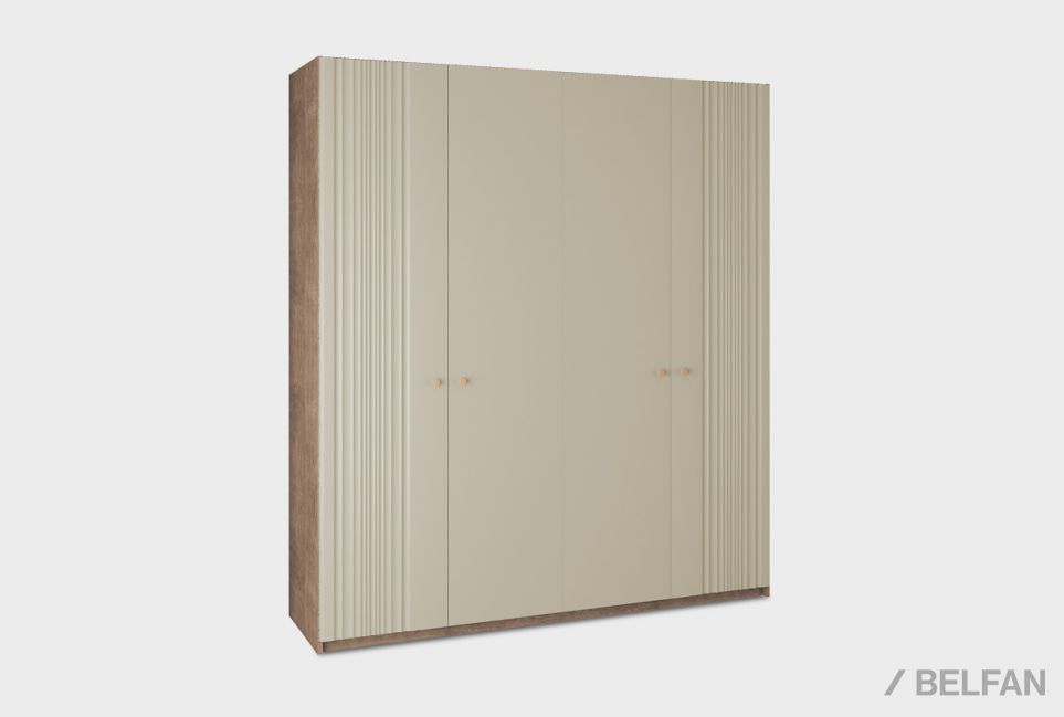 Шкаф для одежды 4-х дверный "Меридиан" (комбинированный) шпон дуба, МДФ 1