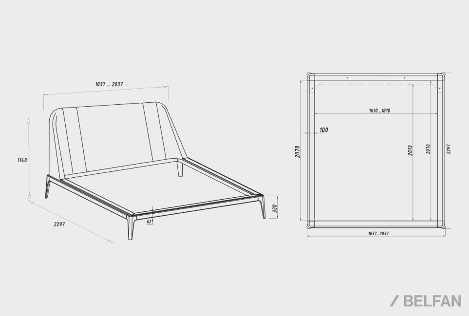 Кровать "Бергамо" (мягкое изголовье) массив дуба 4