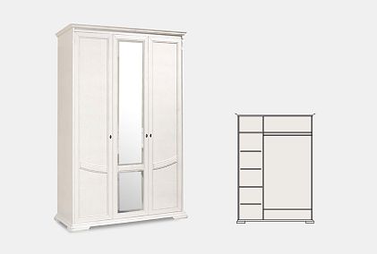 Шкаф для одежды 3-х дв. "Лика" (с зеркалом)