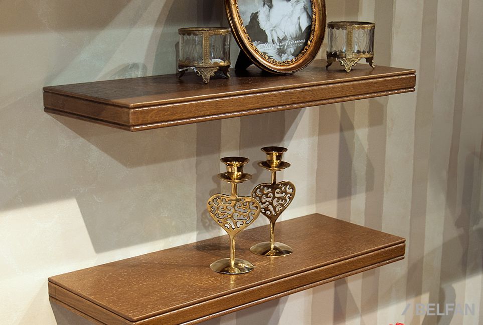 Полка навесная "Тэфи" массив и шпон дуба 5