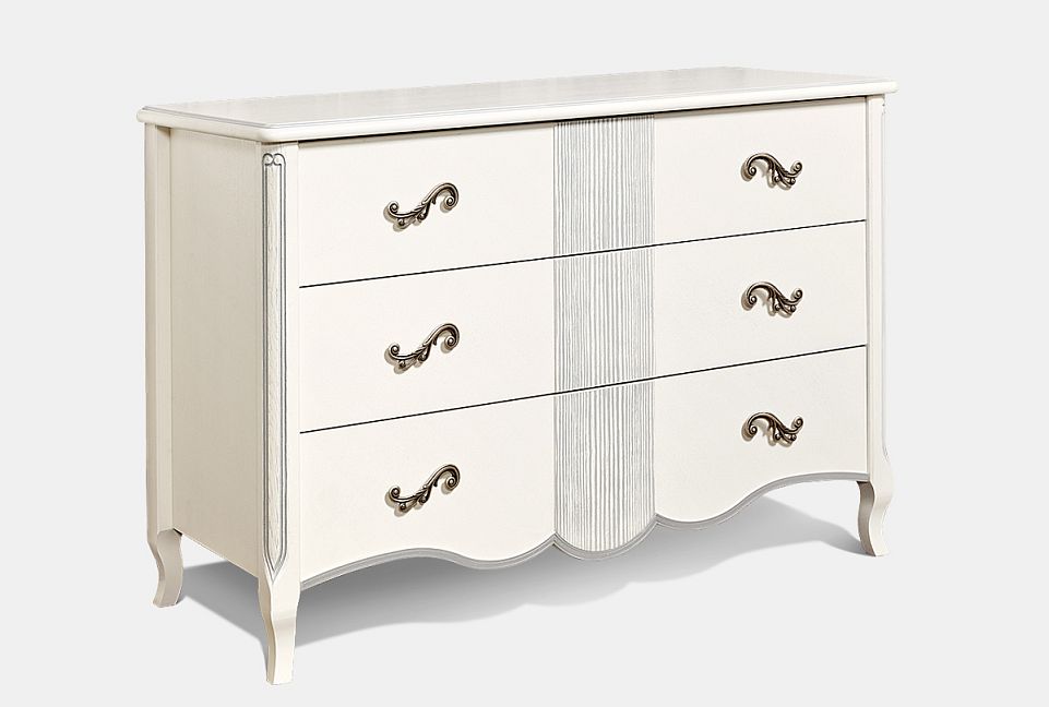 Комод "Катрин"; альба с серебряной патиной