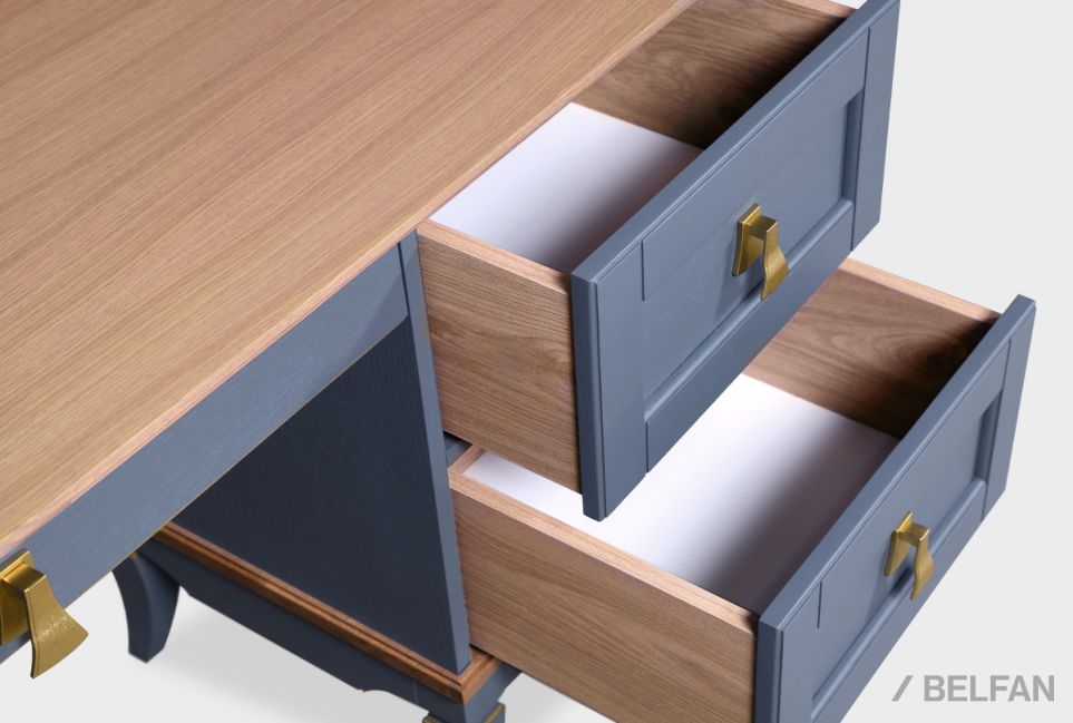 Стол письменный "Стюарт" (тумба слева) массив и шпон дуба 7