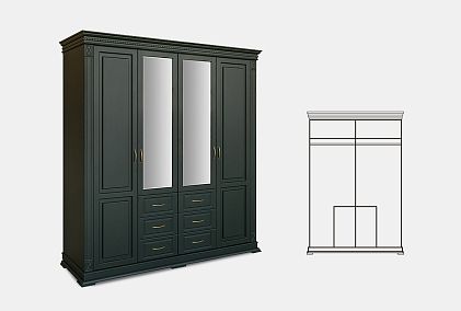 Шкаф 4-х дверный "Верди Люкс"