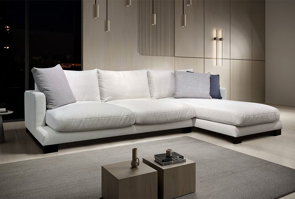 "Леформ" диван с оттоманкой; нераскл.; 8L+2R; левый; цвет каркаса/ножек; начальная группа ткани