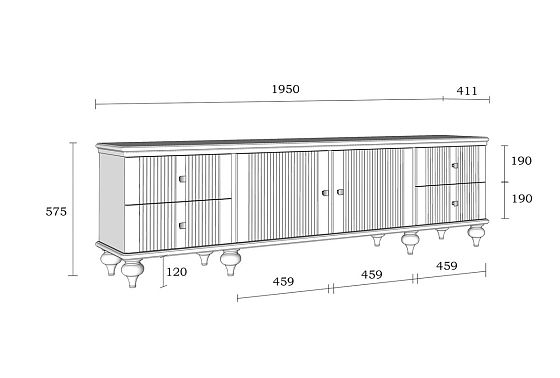 Тумба под ТВ "Рандеву" 24 массив сосны 3