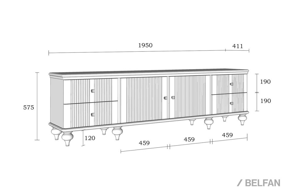 Тумба под ТВ "Рандеву" 24 массив сосны 2