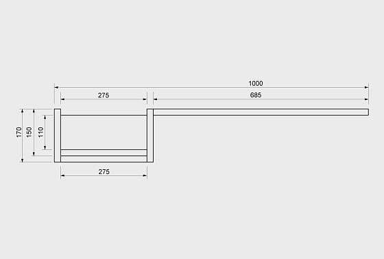 Полка с нишей "Уоллстрит" (левая) массив дуба, МДФ 3