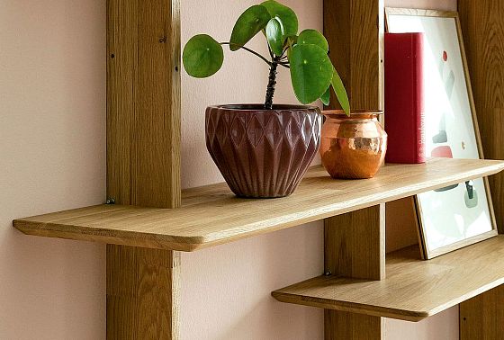 Стеллаж навесной "Арт" массив дуба 3