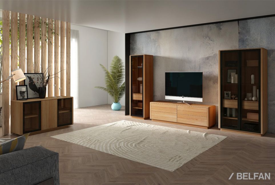 Шкаф с витриной 2-х дв. «Тор» массив дуба 3