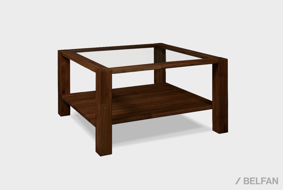 Стол журнальный "Норд" 70 (стекло) массив дуба, стекло 1