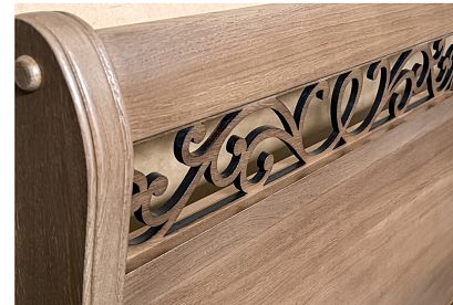 Кровать "Тэфи" (низкое изножье); без основания, без матраса; *ММ-216-02/16Б2; (1600x2000); амбэр с белой патиной