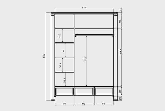 Шкаф для одежды 3-х дверный "Берген" В-6 массив и шпон дуба 4
