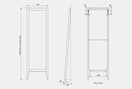 Зеркало напольное "Сакраменто" массив дуба 3