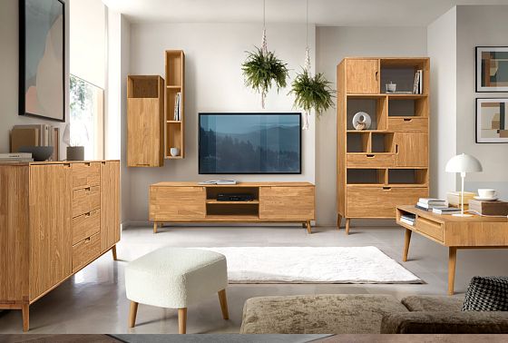 Шкаф навесной узкий "Ирвинг" 3 массив дуба 6