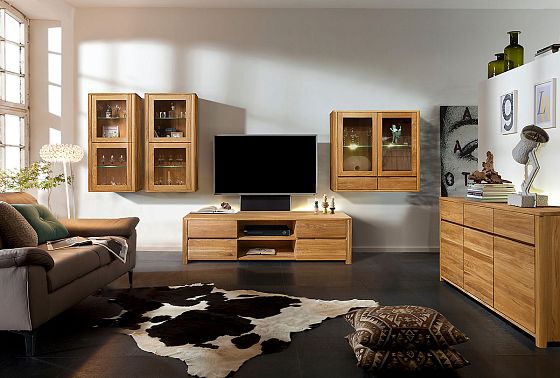 Шкаф навесной 1-но секц. вертикальный "Норд" (левый) массив дуба 8