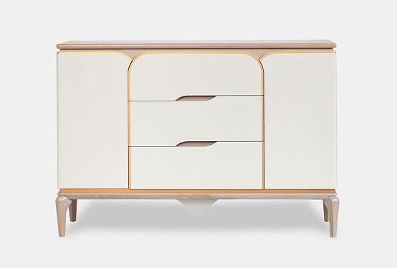 Тумба "Алекса" 3 (с ящиками) массив и шпон дуба, МДФ 13