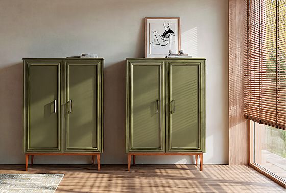 Тумба высокая "Сакраменто" массив и шпон дуба, МДФ 5