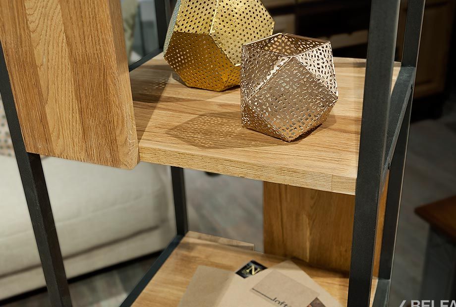 Стеллаж "Арт" 430 массив дуба, металл 2